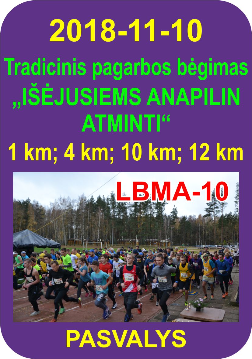 Bėgimas, skirtas visiems Lietuvos bėgimo mėgėjams „Išėjusiems Anapilin“ atminti
